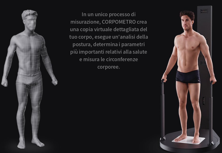Scansione 3D del corpo con il Corpometro per postura e circonferenze